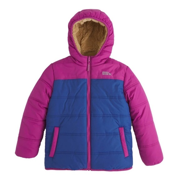 Eddie Bauer • Youth Reversible Jacket (Magenta and Navy and Sherpa) - Picture 5 of 9